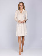 Dames Nachthemd Softness Beige Streep detail 1