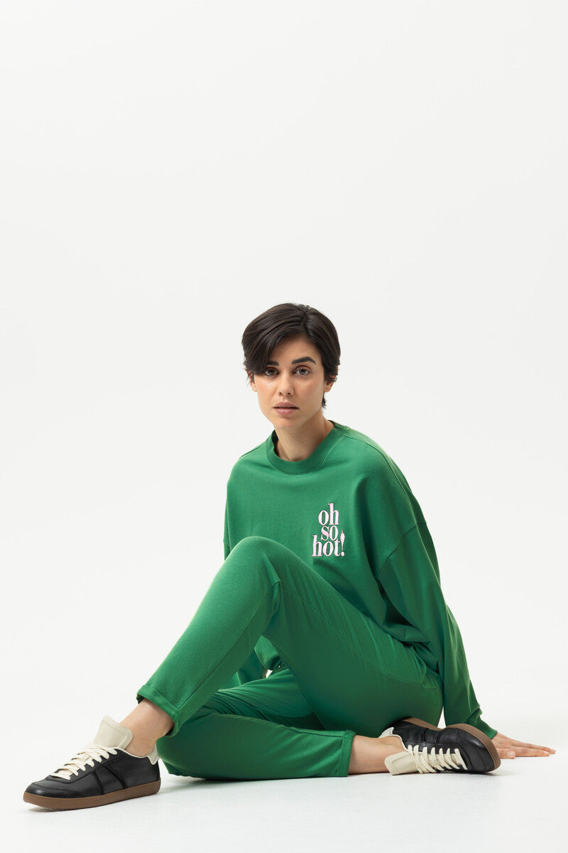 Mey Dames Homewear Set Cozy Nights Lucky Green detail 5