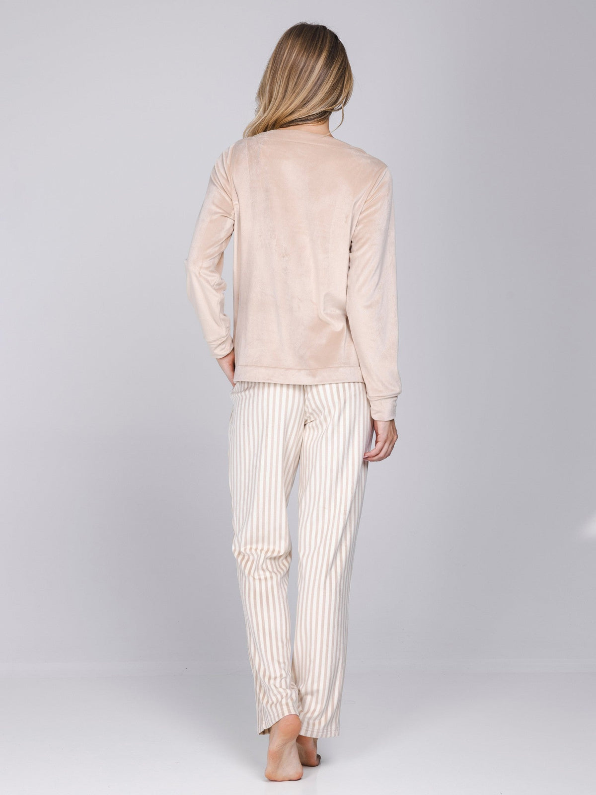 Dames Pyjama Softness Boothals Beige detail 4