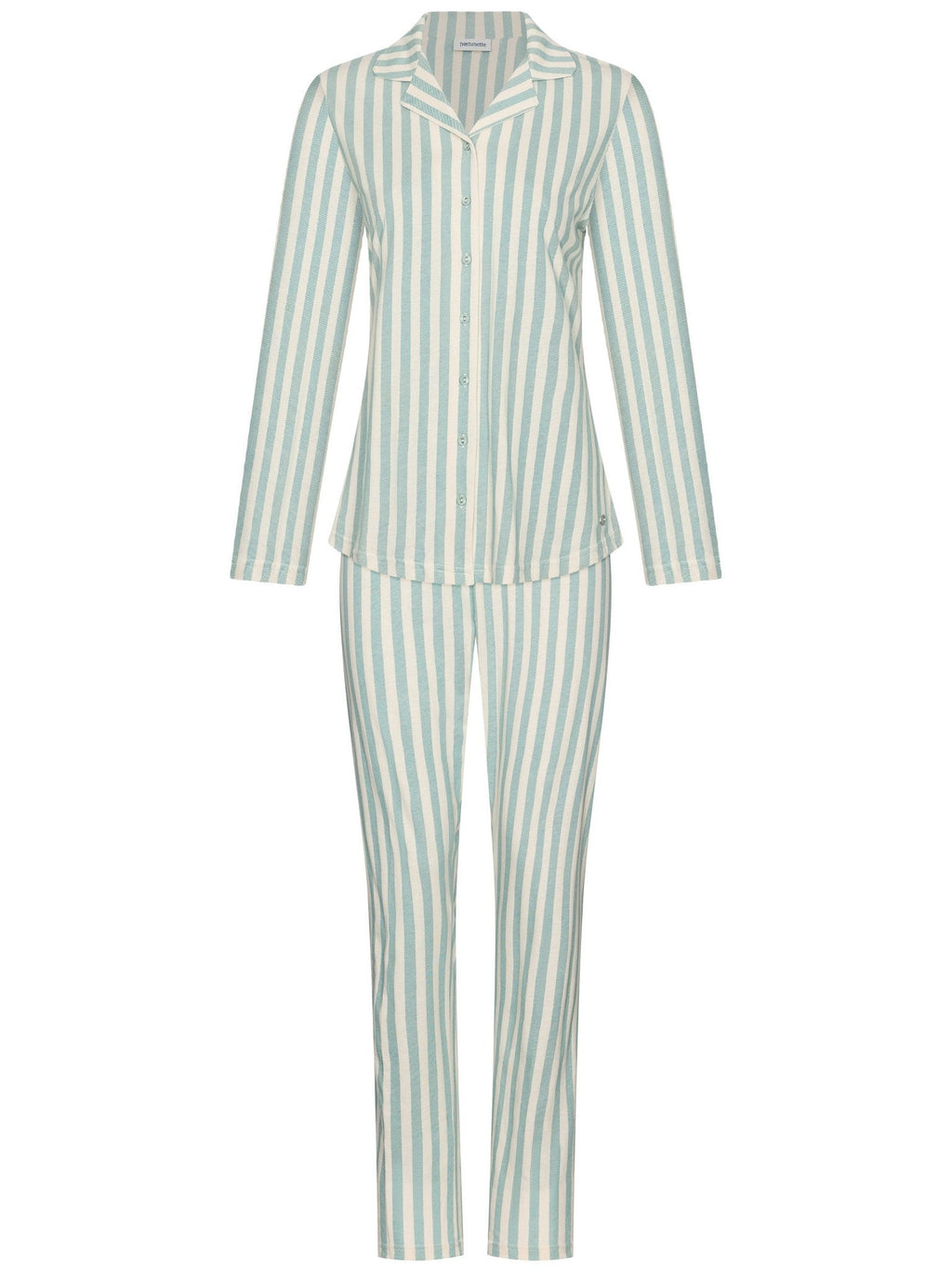 Dames Pyjama Nordic Leaf Ecru/Groen detail 1