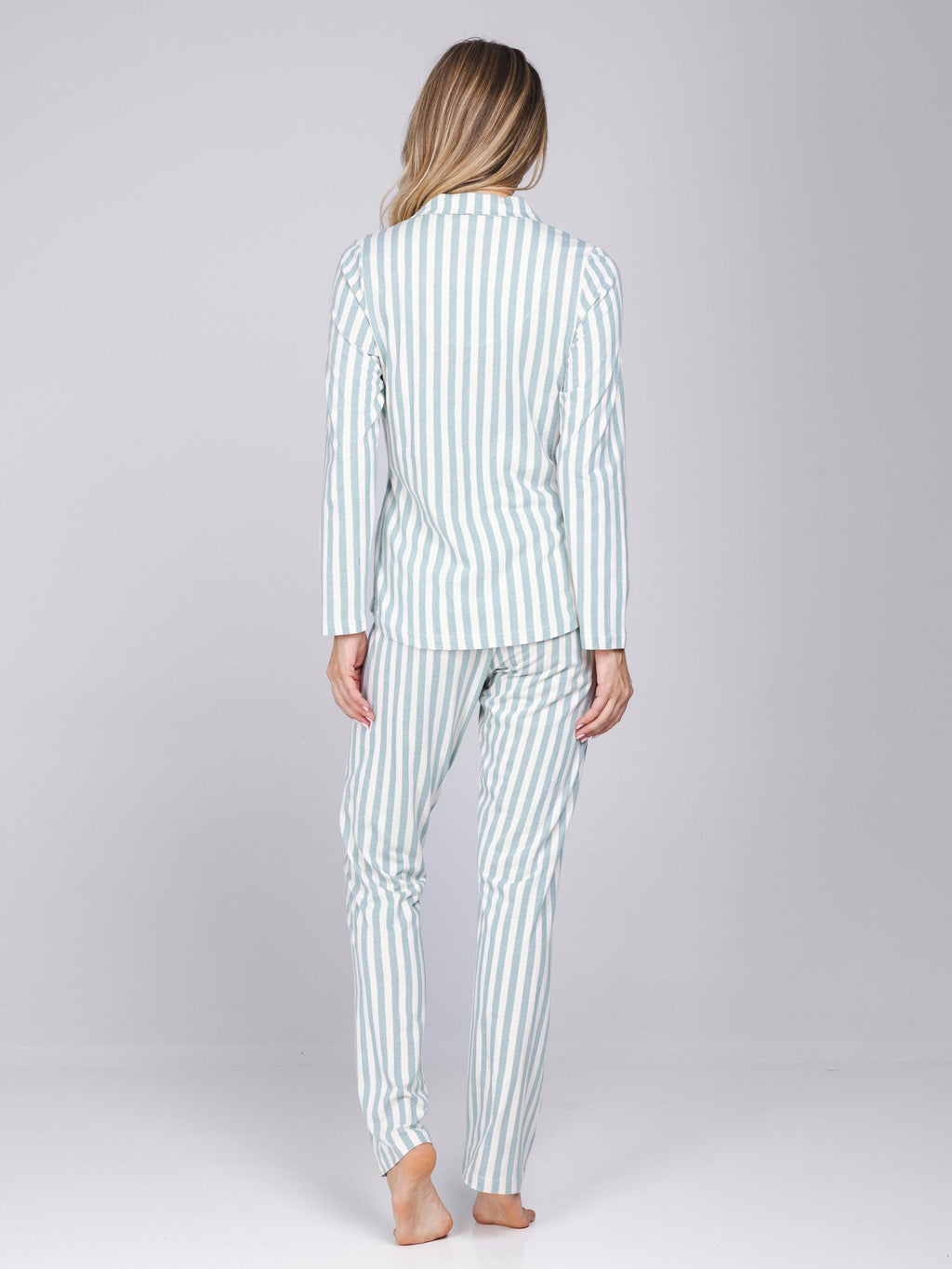 Dames Pyjama Nordic Leaf Ecru/Groen detail 4