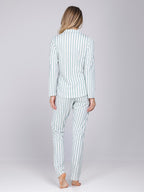 Dames Pyjama Nordic Leaf Ecru/Groen detail 4