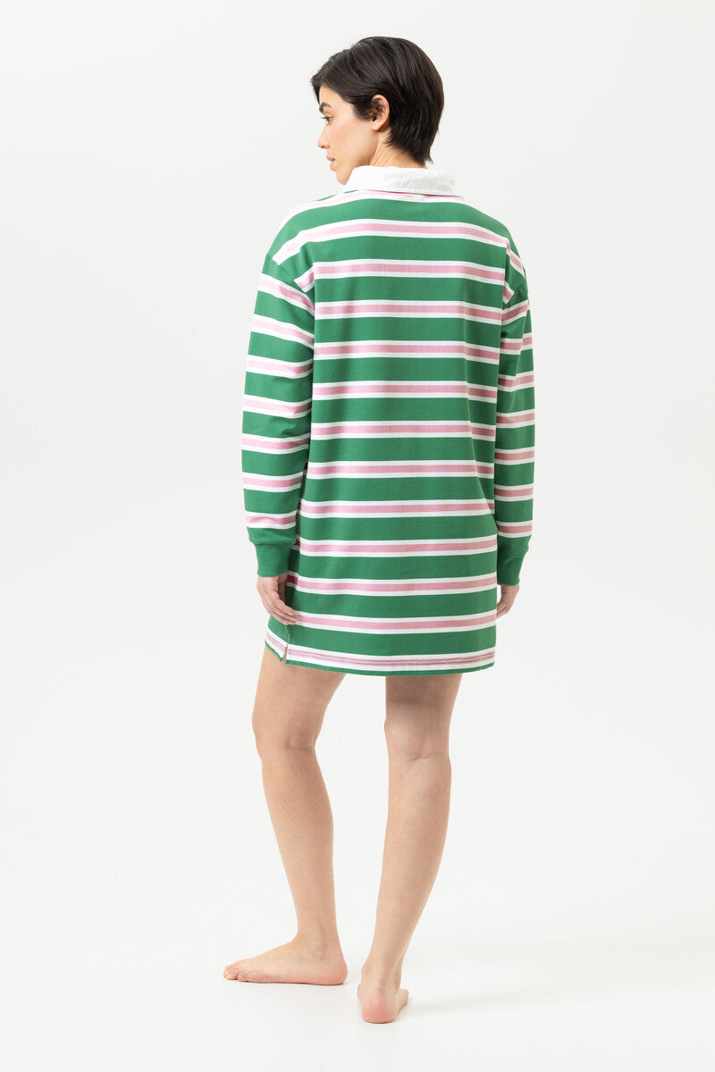 Mey Dames Sweatjurk Touchline Stripes Lucky Green detail 1