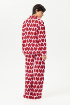 Mey Dames Pyjama Lang Sugar Hearts Red Carpet detail 1