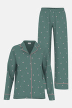Mey Dames Pyjama Lang Little Berries Secret Forest detail 3