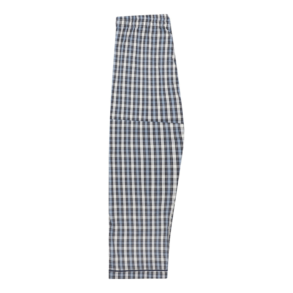 Ambassador Heren Pyjama Salzburg Poplin Ruit Zwart Blauw Wit