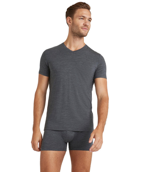 Falke T-shirt Daily ClimaWool V-hals Dark Grey Heather