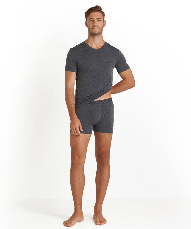 Falke Boxershort Daily ClimaWool Dark Grey Heather detail 2