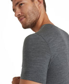 Falke T-shirt Daily ClimaWool V-hals Dark Grey Heather detail 3