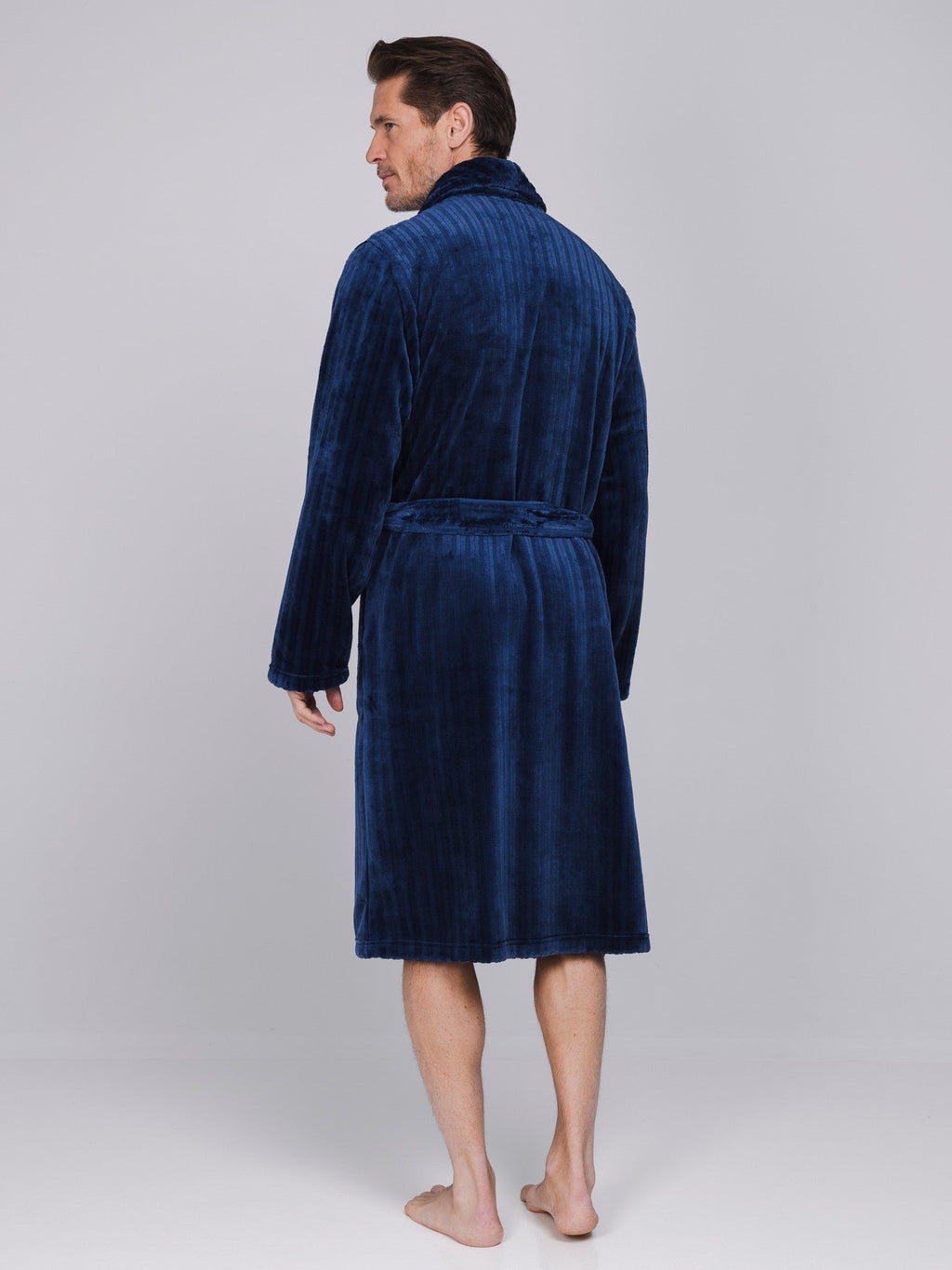 Heren Kamerjas Blue Draft Lang Donkerblauw detail 2