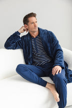 Heren Kamerjas Blue Draft Kort Donkerblauw