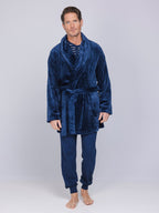 Heren Kamerjas Blue Draft Kort Donkerblauw detail 1