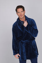 Heren Kamerjas Blue Draft Kort Donkerblauw detail 3
