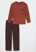 Schiesser Heren Pyjama Lang Comfort Nightwear Koper detail 2