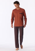 Schiesser Heren Pyjama Lang Comfort Nightwear Koper