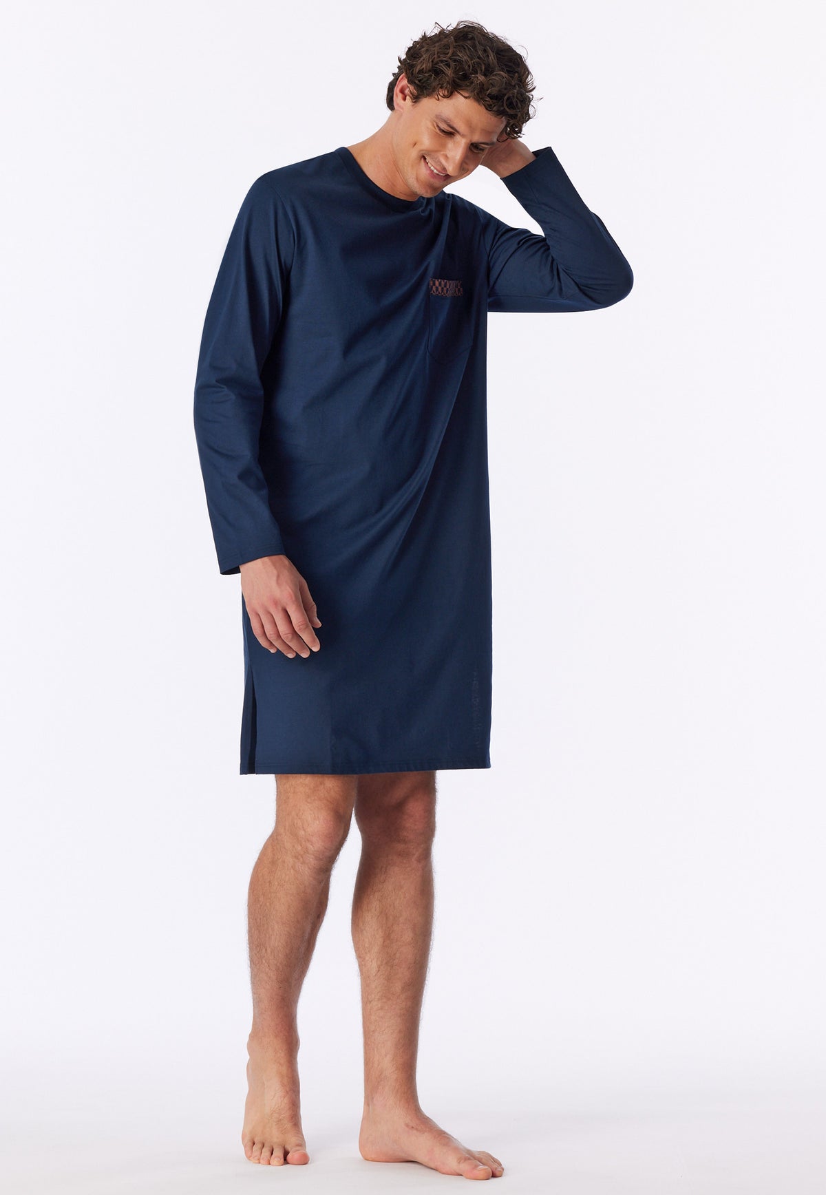 Schiesser Heren Nachthemd Lange Mouwen Comfort Nightwear Koper