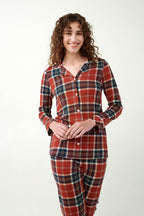 Vamp Pyjama Katoen Schotse Ruit met Knoopsluiting