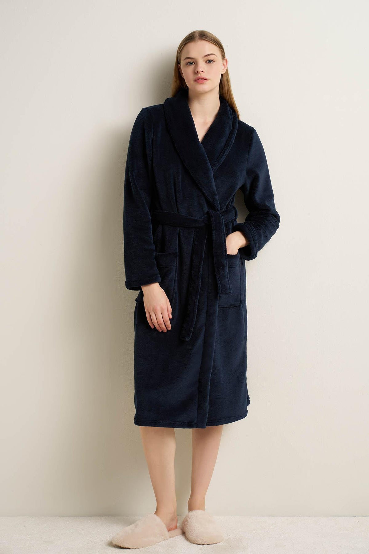 Vamp Kamerjas Fleece Lang Donkerblauw