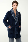 Vamp Heren Kamerjas Fleece Donkerblauw