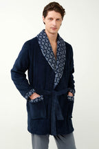 Vamp Heren Kamerjas Fleece Donkerblauw