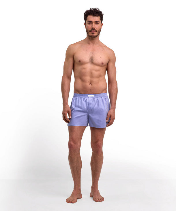 Falke Boxershort Daily Underwear Visgraat Blue detail 2