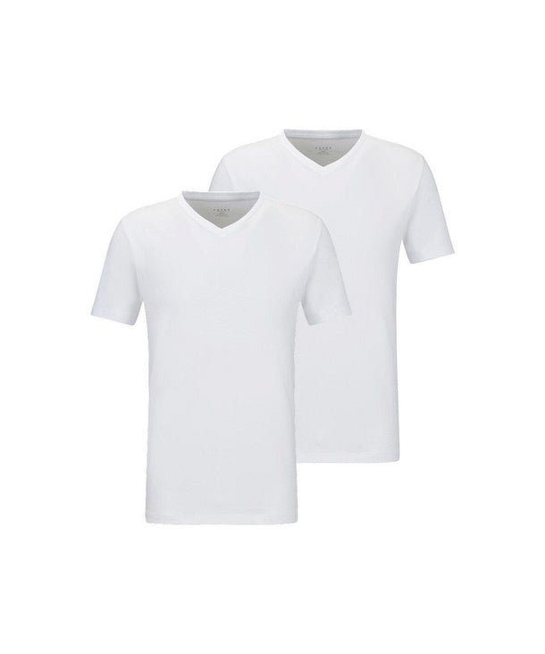 Falke T-shirt Daily Comfort V-hals White (2-pack)