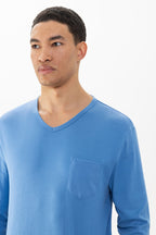 Mey Heren Pyjama Lang Micro Blue Recent Blue detail 2