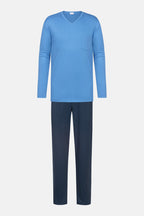 Mey Heren Pyjama Lang Micro Blue Recent Blue detail 3
