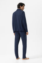 Mey Heren Pyjama Pure Night Yacht Blue detail 1