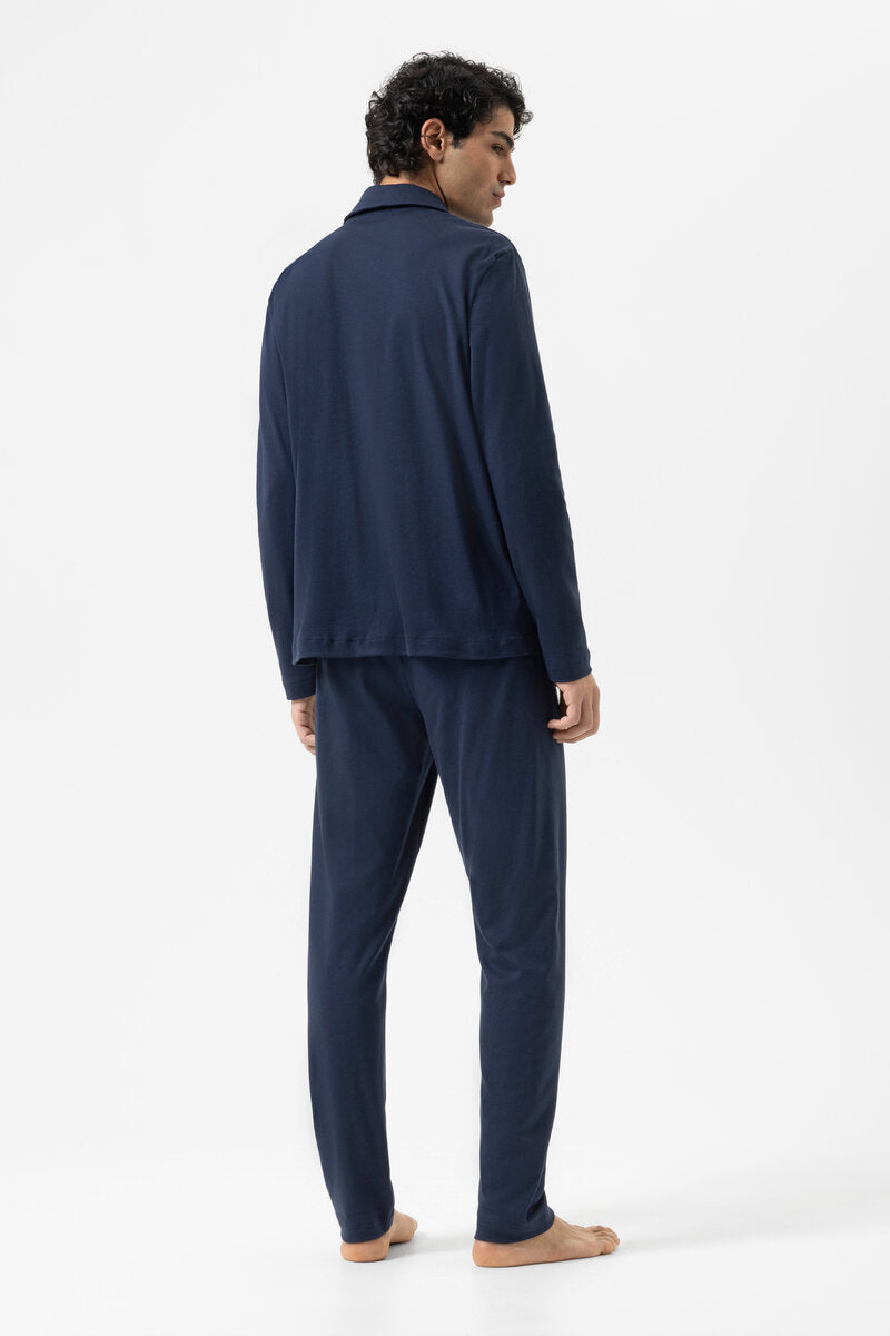 Mey Heren Pyjama Pure Night Yacht Blue detail 1