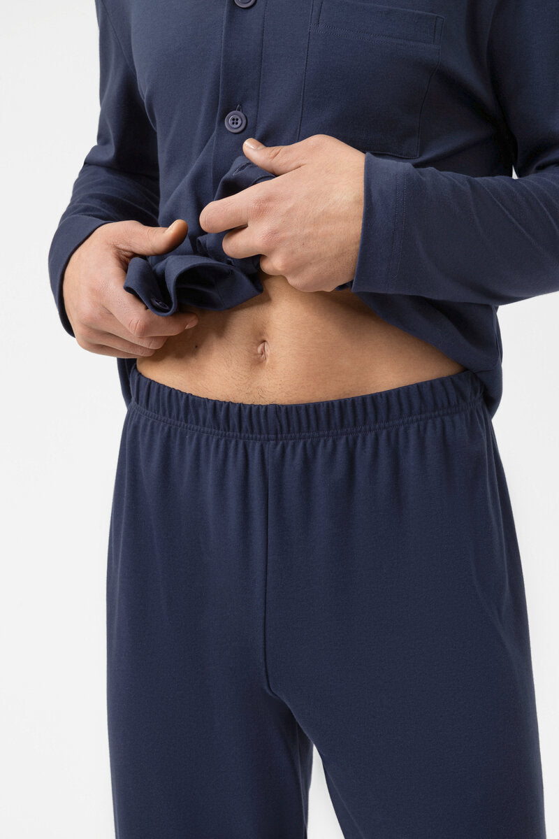 Mey Heren Pyjama Pure Night Yacht Blue detail 3