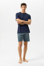 Mey Heren Pyjama Kort Yacht Blue Golfmotief
