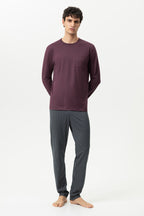 Mey Heren Pyjama Lang Evening Geo Oxblood