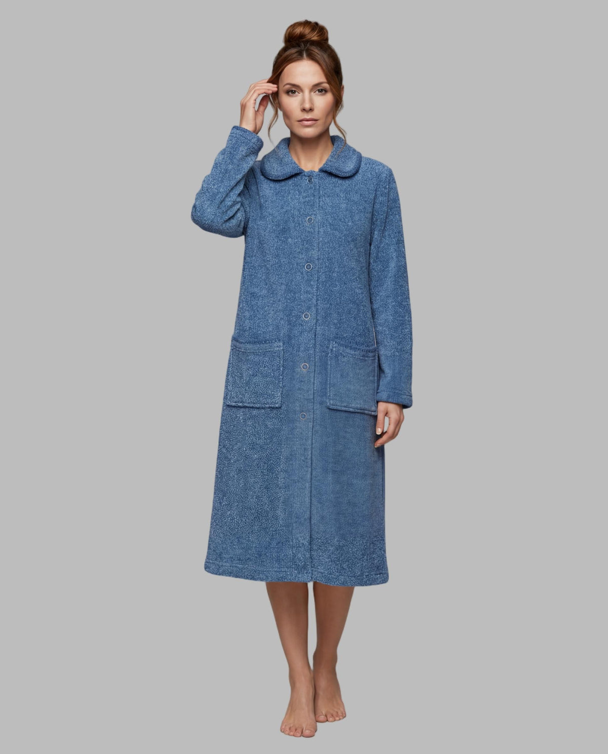 Señoretta Kamerjas met Knoopsluiting Middenblauw