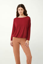 Vamp Pyjama Micromodal Rood met Retroprint