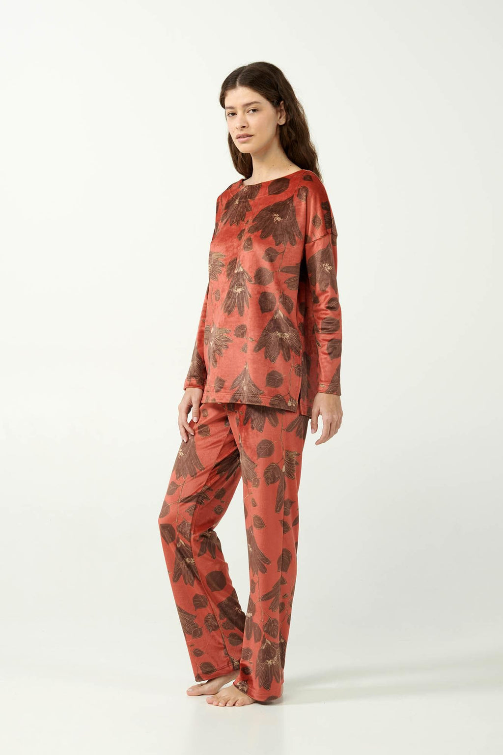 Vamp Velours Loungeset Lelies Rood
