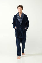 Vamp Heren Kamerjas Fleece Donkerblauw