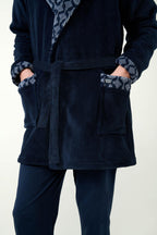 Vamp Heren Kamerjas Fleece Donkerblauw
