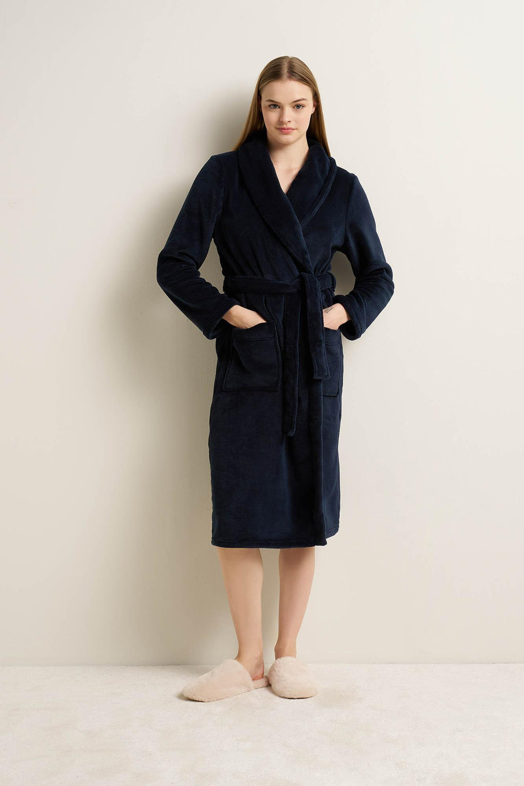 Vamp Kamerjas Fleece Lang Donkerblauw