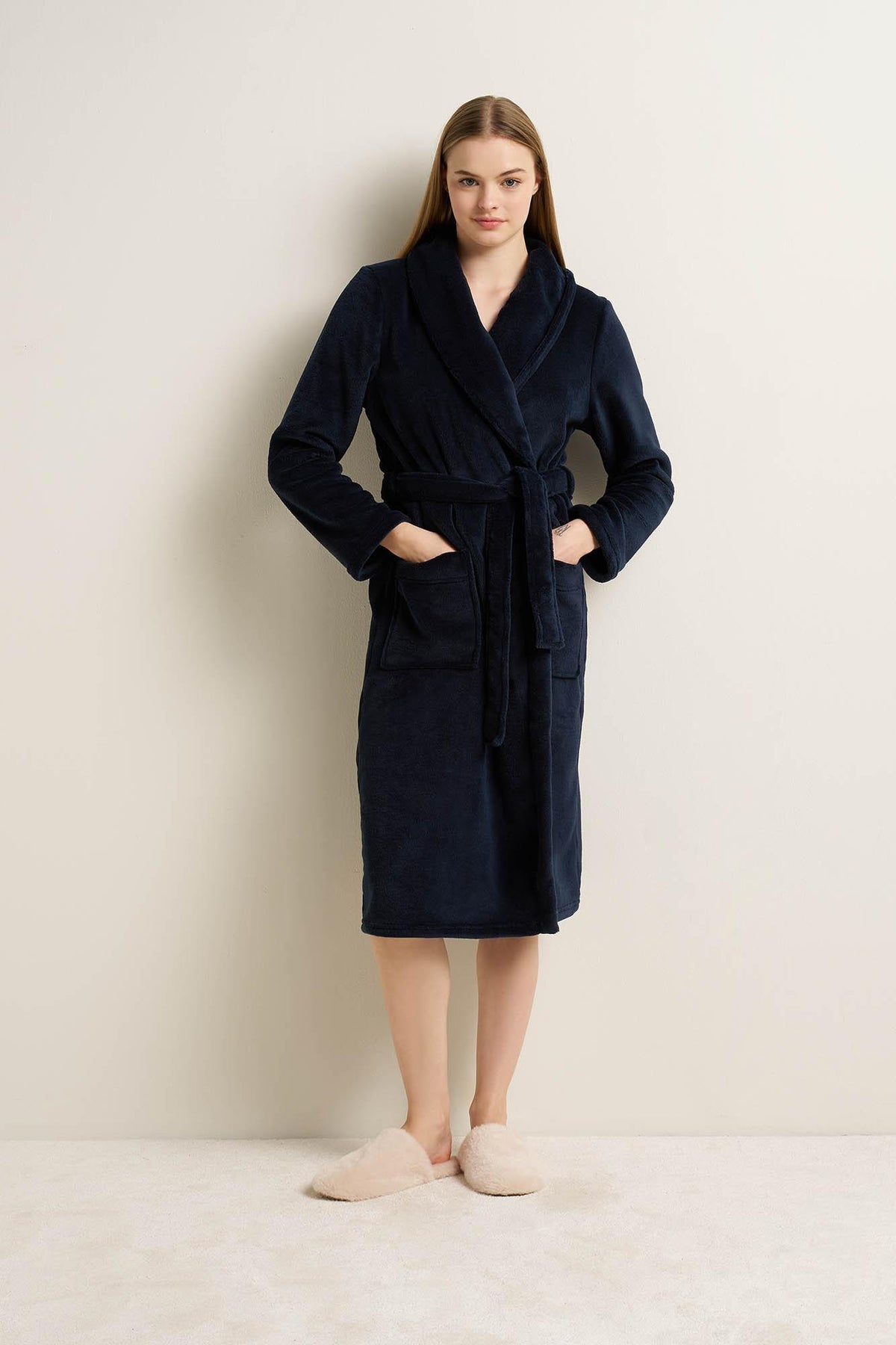 Vamp Kamerjas Fleece Lang Donkerblauw