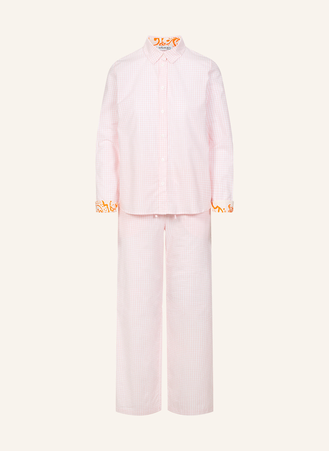 Yellamaris Pyjama Vichy Roze - productfoto