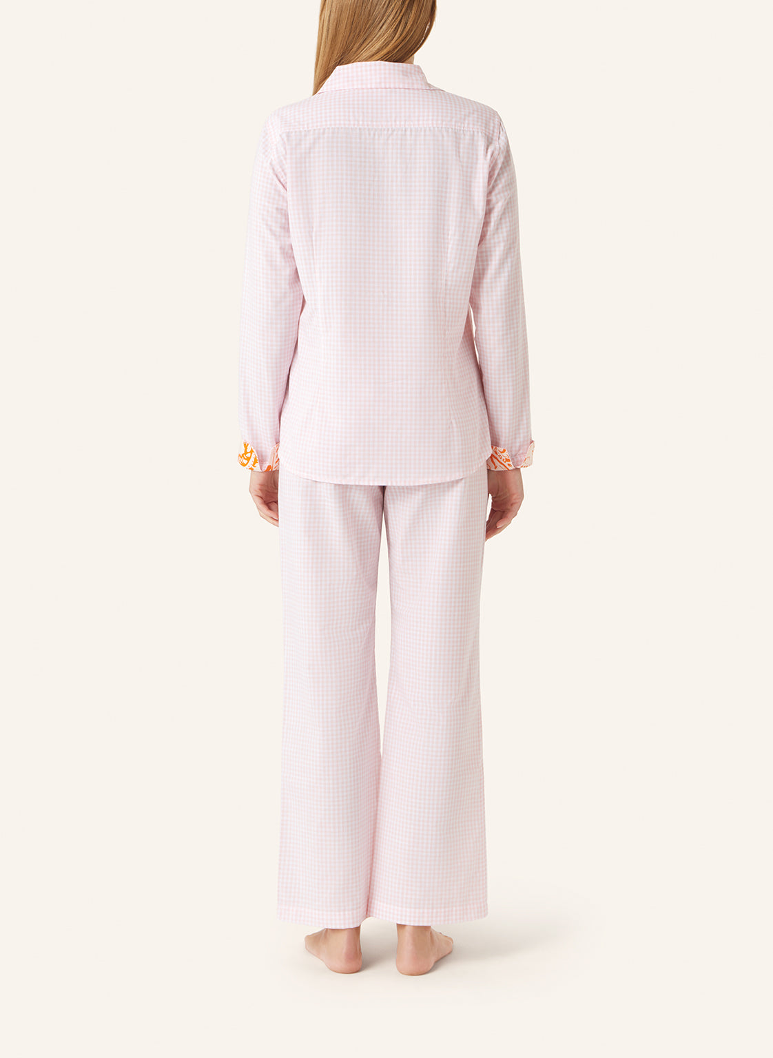 Yellamaris Pyjama Vichy Roze - achterkant