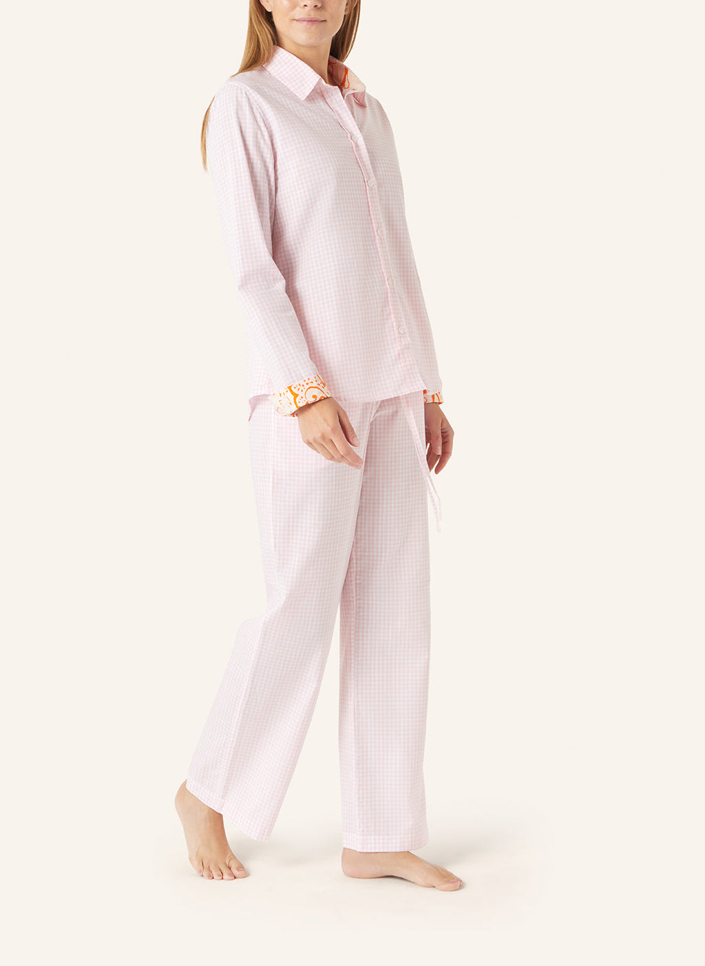 Yellamaris Pyjama Vichy Roze - sfeer