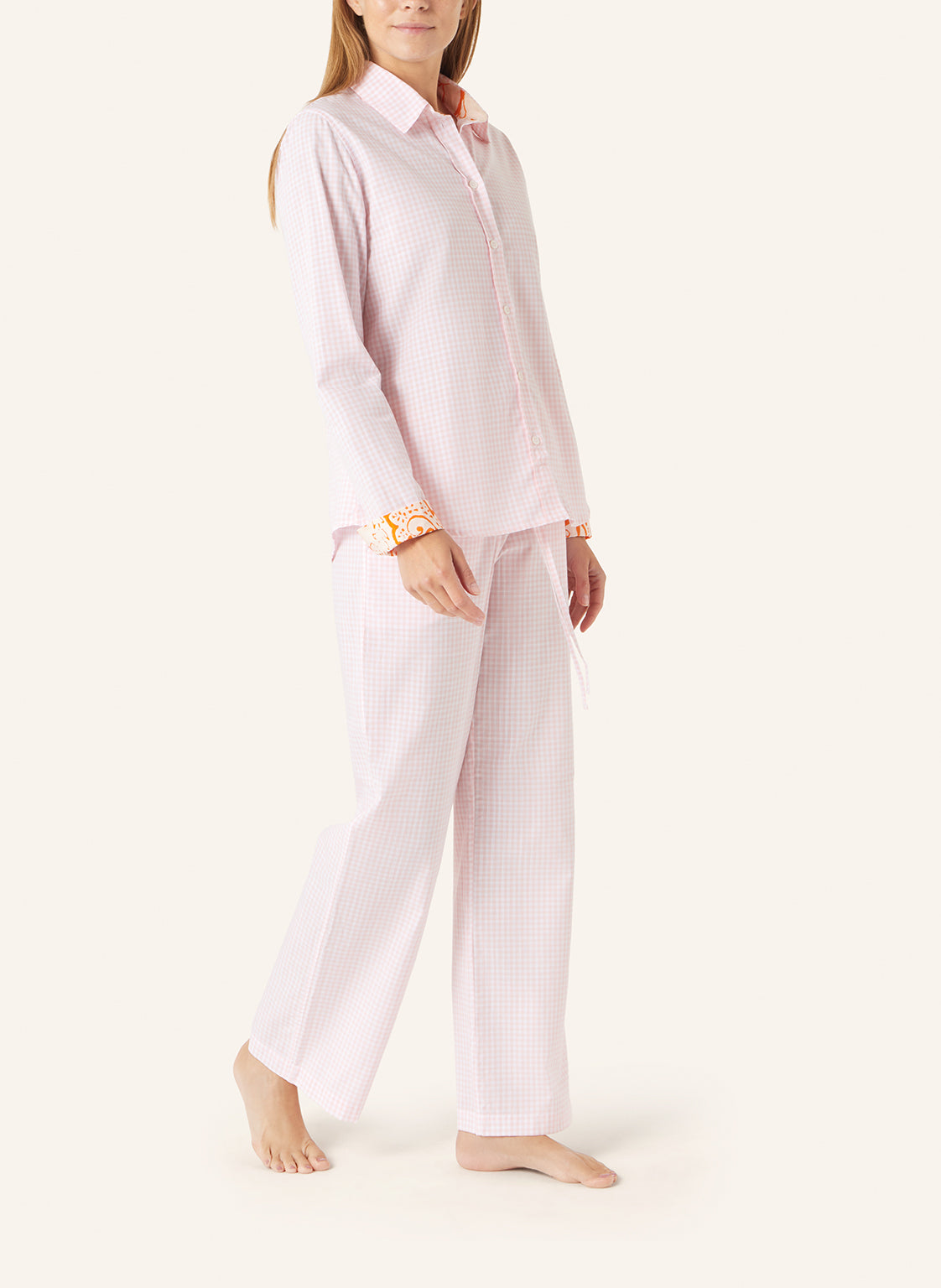 Yellamaris Pyjama Vichy Roze - sfeer