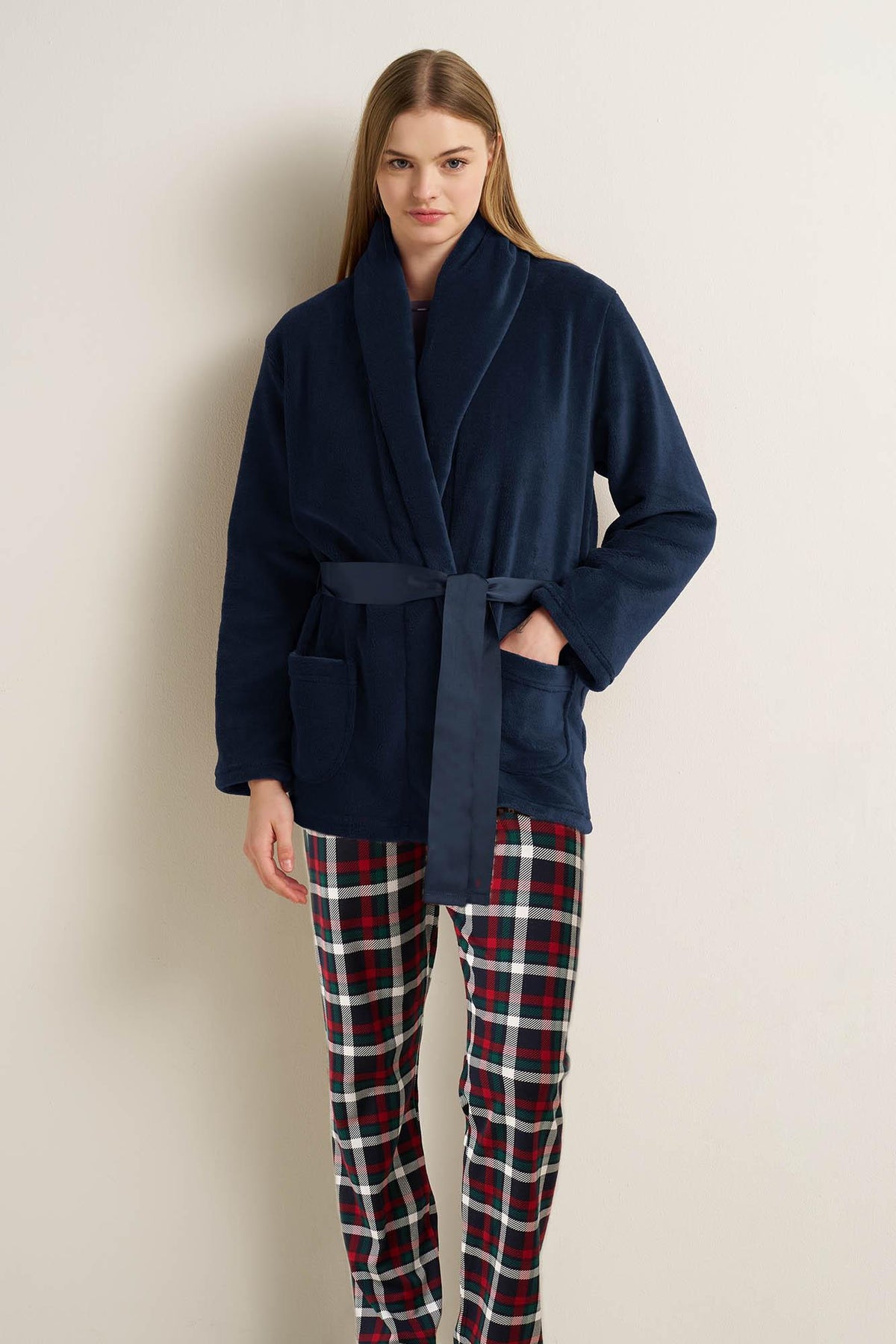 Vamp Kamerjas Fleece Kort Donkerblauw
