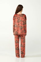 Vamp Velours Loungeset Lelies Rood