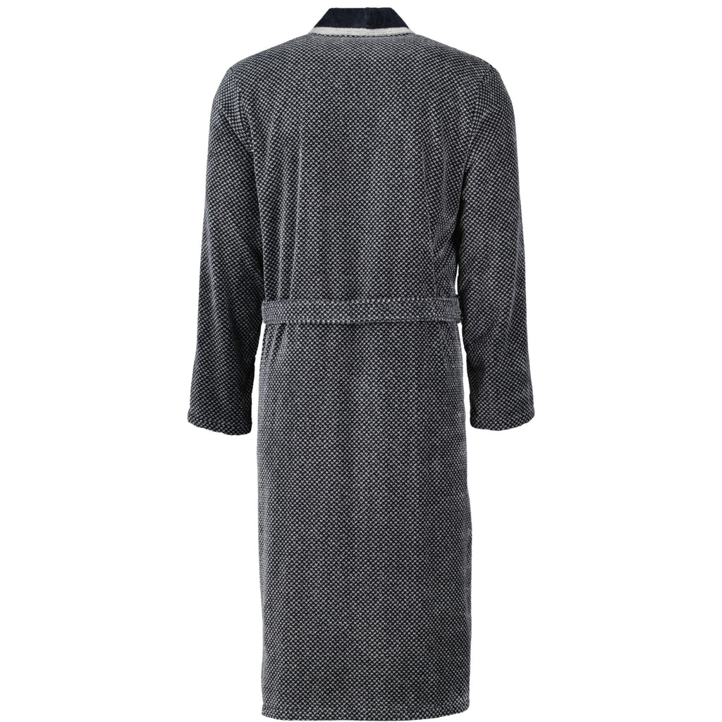 Cawö herenbadjas kimono Silber-schwarz detail 1