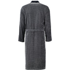 Cawö herenbadjas kimono Silber-schwarz detail 1