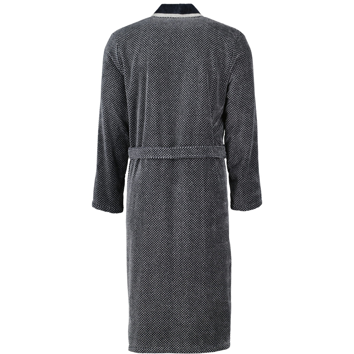 Cawö herenbadjas kimono Silber-schwarz detail 1