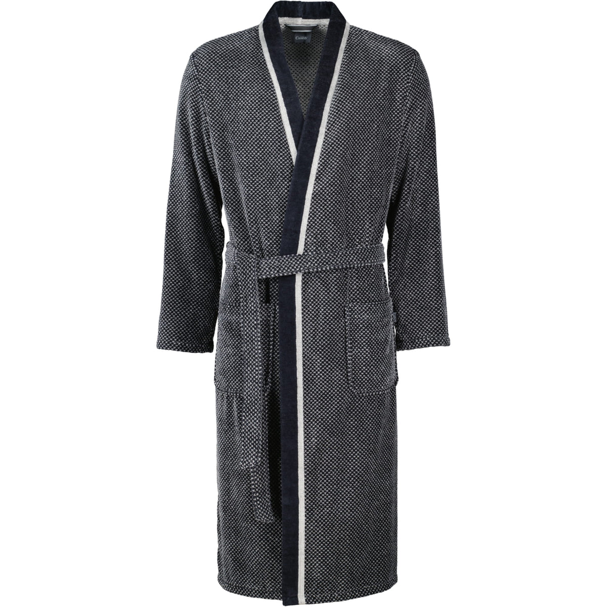 Cawö herenbadjas kimono Silber-schwarz